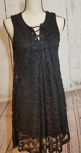 NWT Black Lace Overlay Dress